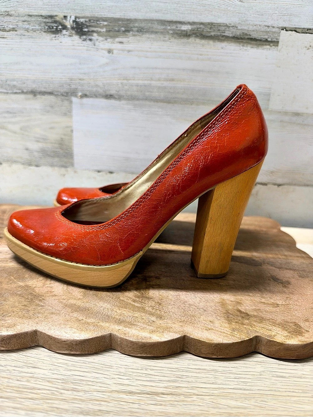Vintage Michael Kors Orange Platform Heels